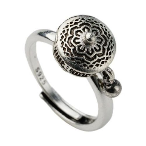 bague-d_anxiete-anti-stress-rotative-femme-bouddhiste-argent