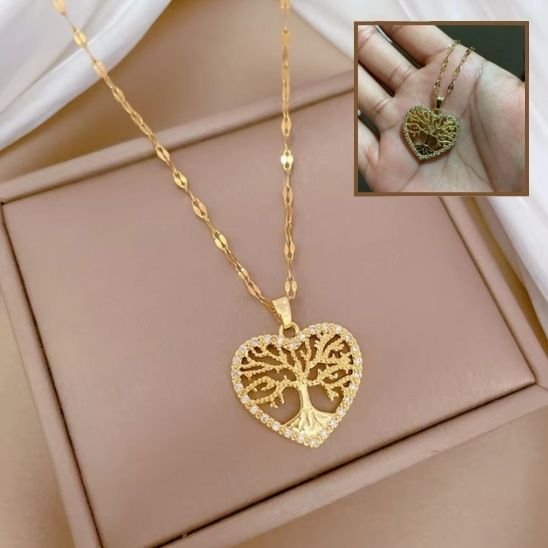 Collier arbre de vie cœur