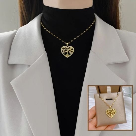 Collier arbre de vie cœur
