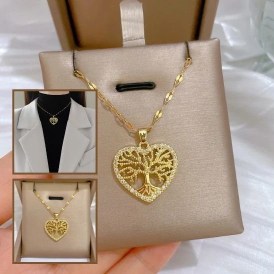 Collier arbre de vie cœur