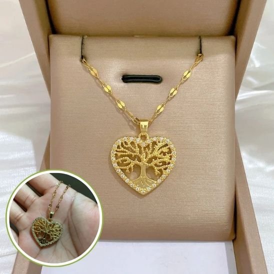 Collier arbre de vie cœur