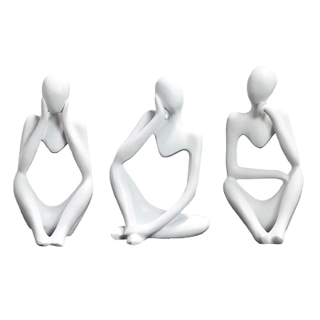 figurine-yoga-décoration-blanche-lot-de-3